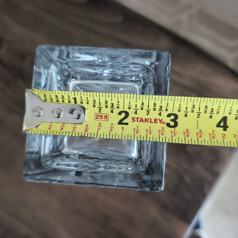 Vintage Heavy Cut Crystal Square Vase 10